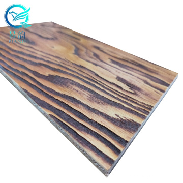 Shanghai Qinge 6/6.5/7/7.5mm brushed veneer faced plywood for wall panel